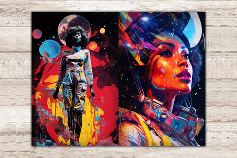 Space Girl Junk Journal Paper | Digital Collage Sheet SVG GlamArtZhanna 