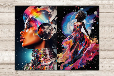 Space Girl Junk Journal Paper | Digital Collage Sheet SVG GlamArtZhanna 