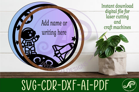 Space layered personalized name wall art sign, SVG file SVG APInspireddesigns 