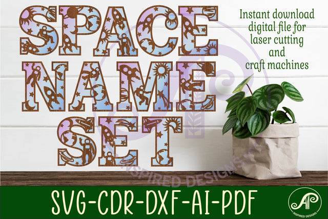 Space letters alphabet set x 51 SVG APInspireddesigns 