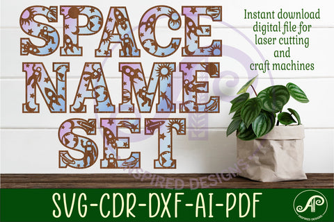 Space letters alphabet set x 51 SVG APInspireddesigns 