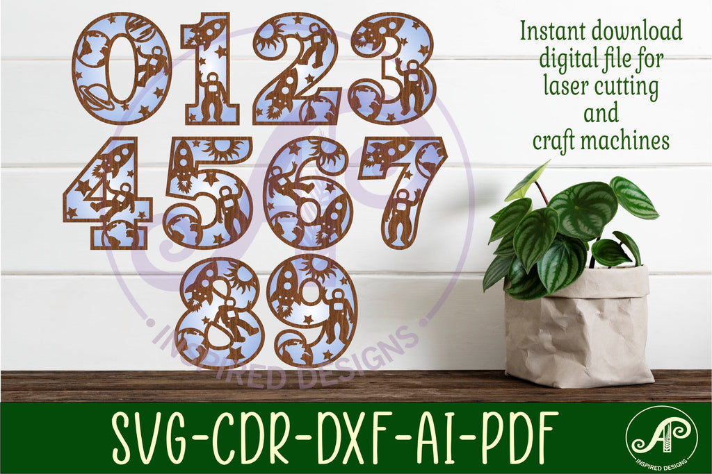 Space number two layer wall sign SVG cut files - So Fontsy