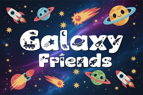 Space Pals – Cute Space Font for Kids & Playful Projects Font TonisArtStudio 