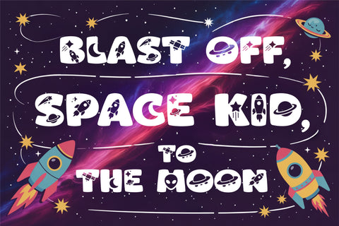 Space Pals – Cute Space Font for Kids & Playful Projects Font TonisArtStudio 