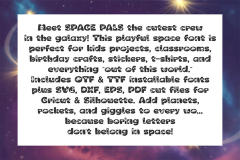 Space Pals – Cute Space Font for Kids & Playful Projects Font TonisArtStudio 