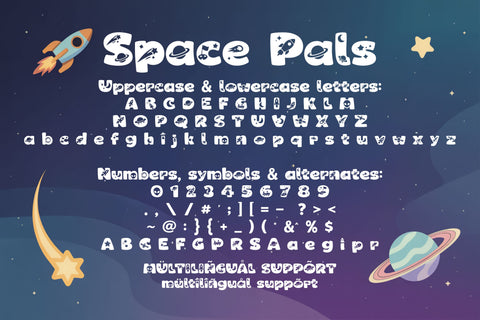 Space Pals – Cute Space Font for Kids & Playful Projects Font TonisArtStudio 