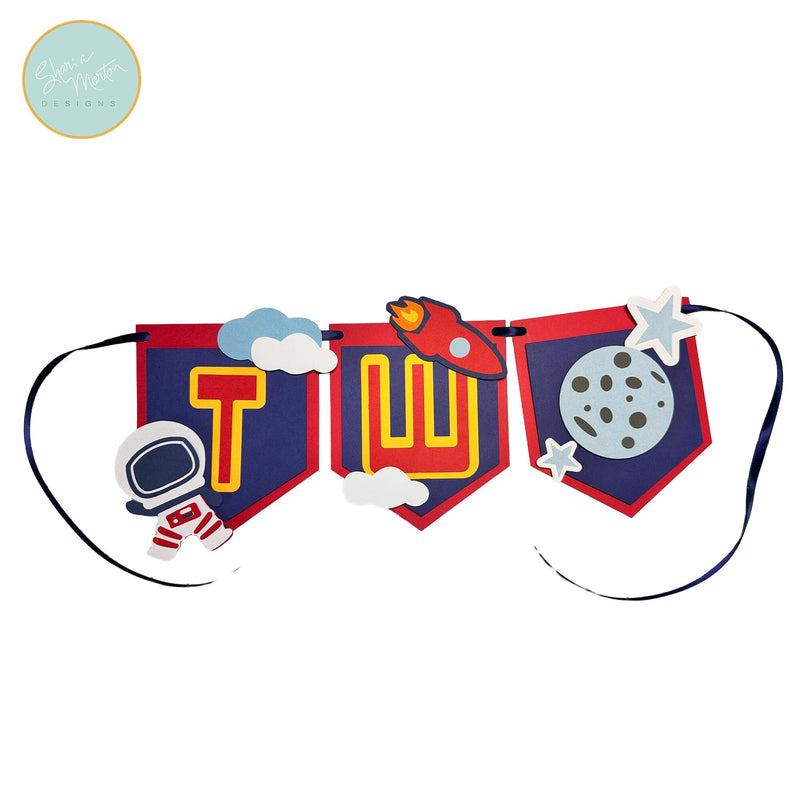 Space Second Birthday Highchair Banner SVG Sharia Morton Designs 