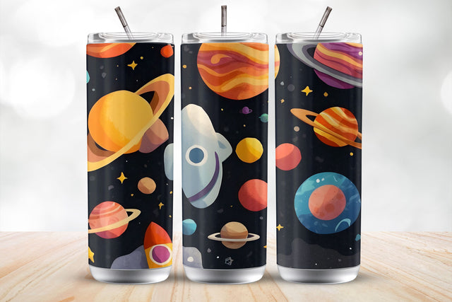 Space Theme 20 Oz Tumbler Wrap Sublimation MockupSvgVenue 
