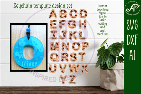 Space theme tag letter designs keychain DIGITAL SVG SVG APInspireddesigns 