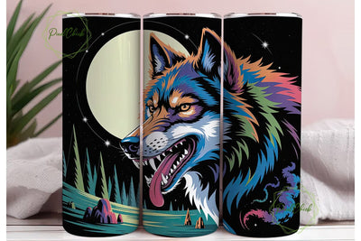 Space Wolf 20oz Tumbler Wrap Sublimation PixelChick 