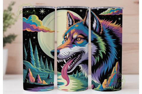 Space Wolf 20oz Tumbler Wrap Sublimation PixelChick 
