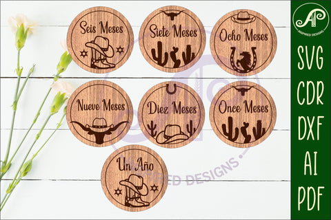 Spanish Cowboy Baby monthly milestone discs SVG SVG APInspireddesigns 
