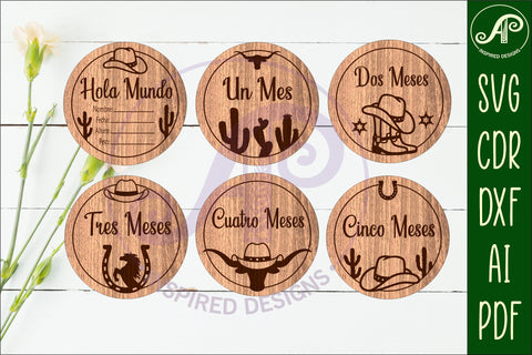 Spanish Cowboy Baby monthly milestone discs SVG SVG APInspireddesigns 