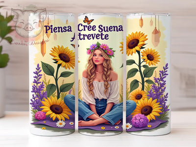 Spanish Tumblers, Inspirational Gifts, Sunflower Design, Sarcastic Quotes, 20oz Tumbler Wrap, PNG Sublimation, Cute Drinkware Sublimation Lara' s Designs 