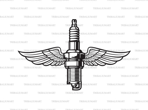 Spark Plug with Wings SVG TribaliumArtSF 