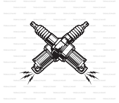Spark Plugs Crossed SVG TribaliumArtSF 