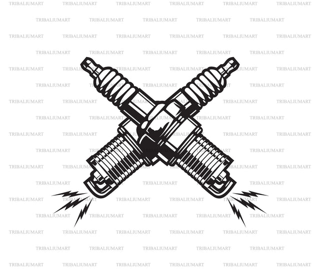 Spark Plugs Crossed SVG TribaliumArtSF 