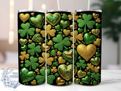 Sparkle Glitter Shamrock Tumbler, Lucky Clover Tumbler, Stylish 20oz Wrap, Sublimation Design, Trendy Gift Idea, St Patrick’s Sparkle Wrap, Glitter Shamrock Tumbler Sublimation ToriDesigns 