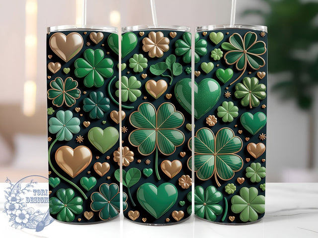 Sparkle Glitter Shamrock Tumbler, Lucky Clover Tumbler, Stylish 20oz Wrap, Sublimation Design, Trendy Gift Idea, St Patrick’s Sparkle Wrap, Glitter Shamrock Tumbler Sublimation ToriDesigns 
