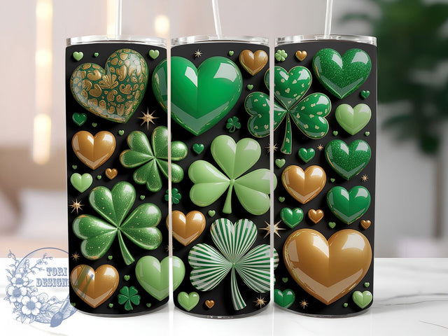 Sparkle Glitter Shamrock Tumbler, Lucky Clover Tumbler, Stylish 20oz Wrap, Sublimation Design, Trendy Gift Idea, St Patrick’s Sparkle Wrap, Glitter Shamrock Tumbler Sublimation ToriDesigns 