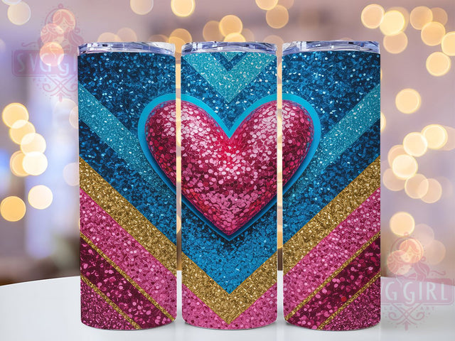 Sparkle Heart Valentine Tumbler Wrap, Glitter Love Design, Valentine Tumbler Art, Romantic Gift Design, Seamless Heart Print, Glitter Pattern Wrap, Feminine Tumbler Design Sublimation SvggirlplusArt 