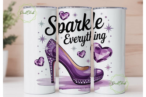 Sparkle High Heels 20oz Tumbler Wrap Sublimation PixelChick 