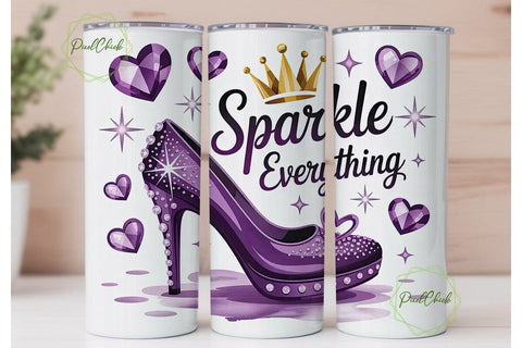 Sparkle High Heels 20oz Tumbler Wrap Sublimation PixelChick 
