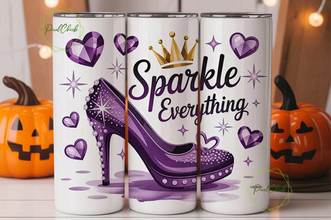 Sparkle High Heels 20oz Tumbler Wrap Sublimation PixelChick 
