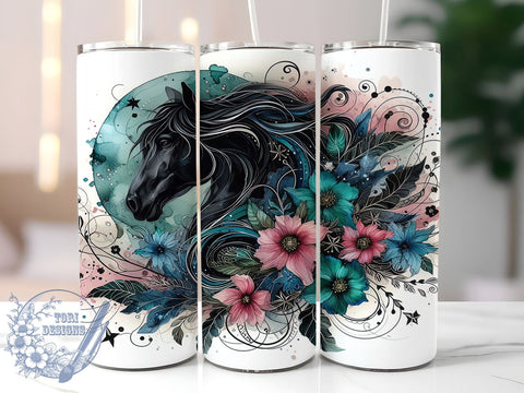 Sparkle Horse 20oz Skinny Tumbler PNG, Horse Tumbler Sublimation Wrap, Straight & Tapered Tumbler Wrap, Instant Digital Download Sublimation ToriDesigns 