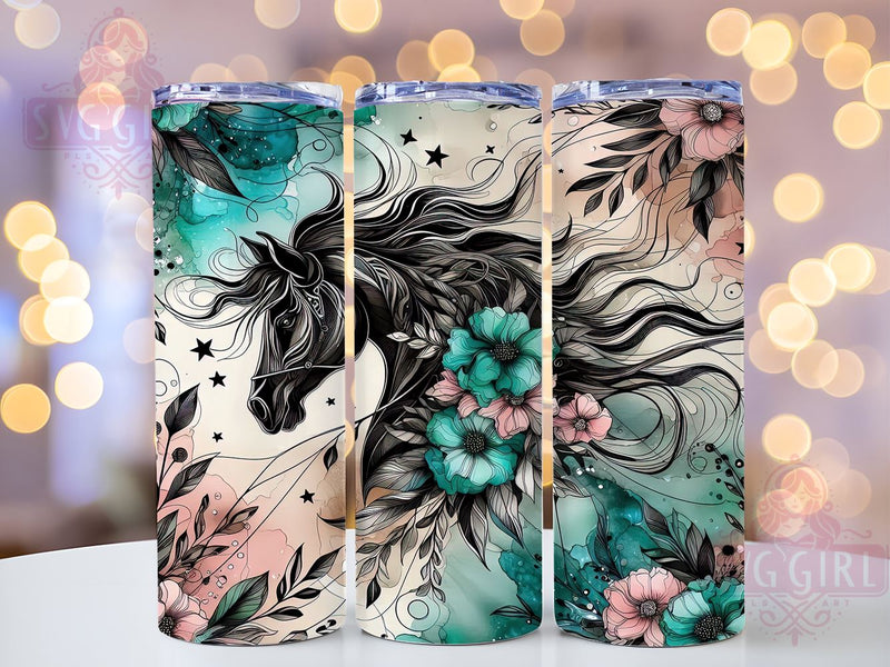 Sparkle Horse 20oz Tumbler Wrap Sublimation Design, Straight Tapered Tumbler Wrap, Horse Tumbler Png, Instant Digital Download Sublimation SvggirlplusArt 