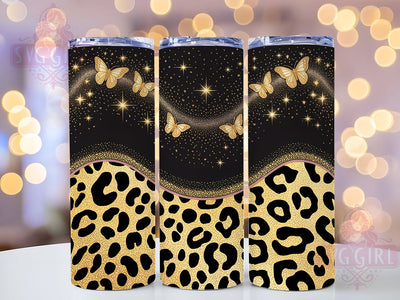 Sparkle Leopard Butterfly 20oz Tumbler, Butterfly Leopard Tumbler, Animal Print Tumbler, Sublimation Tumbler Design, 20Oz Tumbler Wrap, Sparkle Cup Wrap, Wild Print Tumbler Sublimation SvggirlplusArt 