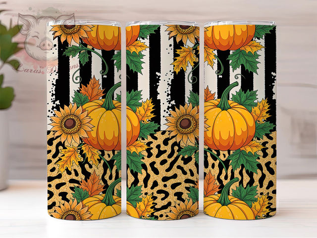 Sparkle Pumpkin Fall Tumbler Wrap, Fall Pumpkin Wrap, 20oz Sublimation, Autumn Glitter Cup, Sparkle Pumpkin Mug, Fall Leaves Design, Shimmer Autumn Tumbler Sublimation Lara' s Designs 