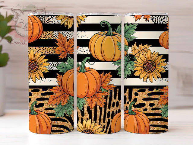 Sparkle Pumpkin Fall Tumbler Wrap, Fall Pumpkin Wrap, 20oz Sublimation, Autumn Glitter Cup, Sparkle Pumpkin Mug, Fall Leaves Design, Shimmer Autumn Tumbler Sublimation Lara' s Designs 