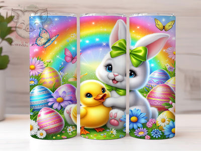 Sparkle Rainbow Easter Bunny Tumbler, Easter Eggs Tumbler, Sparkle Bunny Wrap, Whimsical Easter Wrap, Floral Bunny Wrap, Sublimation Design, Trendy Gift Idea Sublimation Lara' s Designs 