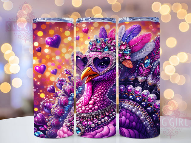 Sparkle Thanksgiving Glitter Turkey Tumbler, Thanksgiving Tumbler Wrap, 20oz Sublimation PNG, Fall Turkey Tumbler, Sparkle Holiday Tumbler, Cute Turkey Design, Autumn Tumbler Wrap Sublimation SvggirlplusArt 