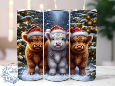 Sparklecore Christmas Cow Tumbler, Highland Cow Holiday, Festive Cow Art, Glitter Christmas Design, Cute Cow Graphic, 20oz Tumbler, Sublimation Design Sublimation ToriDesigns 