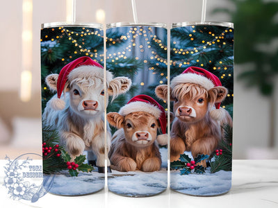Sparklecore Christmas Cow Tumbler, Highland Cow Holiday, Festive Cow Art, Glitter Christmas Design, Cute Cow Graphic, 20oz Tumbler, Sublimation Design Sublimation ToriDesigns 