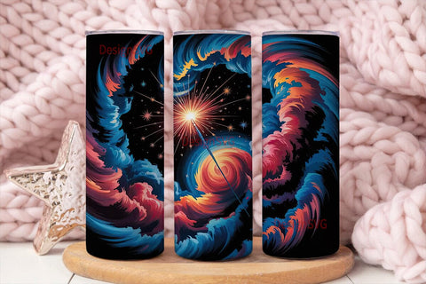 Sparkler Nebula 20oz Tumbler Wrap Sublimation DesignSVG 
