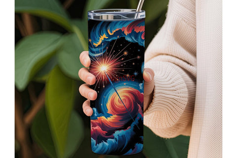 Sparkler Nebula 20oz Tumbler Wrap Sublimation DesignSVG 