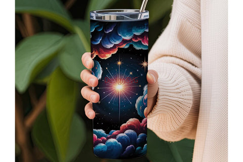 Sparkler Nebula 20oz Tumbler Wrap Sublimation DesignSVG 