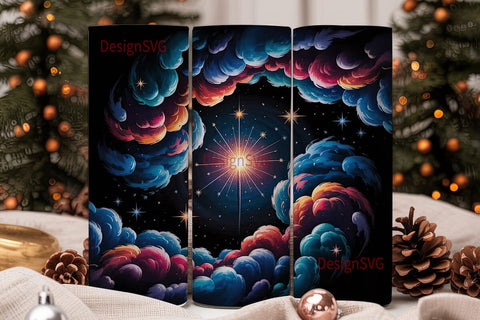 Sparkler Nebula 20oz Tumbler Wrap Sublimation DesignSVG 