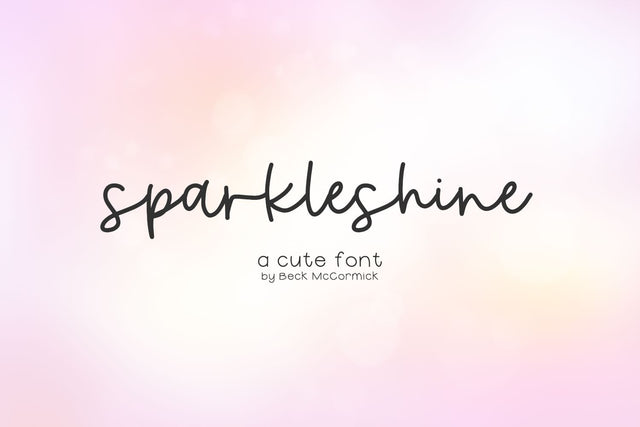 Sparkleshine Script Font Beck McCormick 