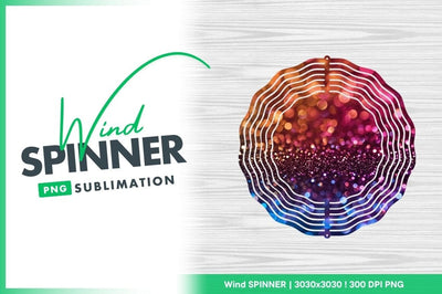 Sparkling Bokeh Gradient Circle Abstract Wind Spinner Round Png Sublimation Regulrcrative 