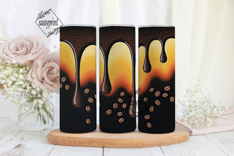 Sparkling Coffee Drips Tumbler Wrap Sublimation sassyprint 