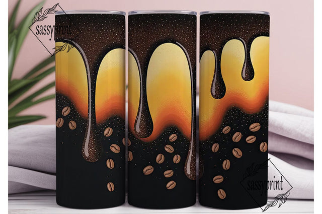 Sparkling Coffee Drips Tumbler Wrap Sublimation sassyprint 