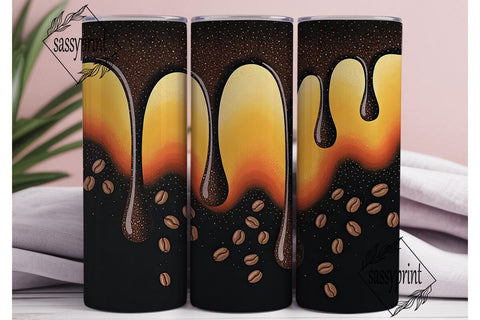 Sparkling Coffee Drips Tumbler Wrap Sublimation sassyprint 