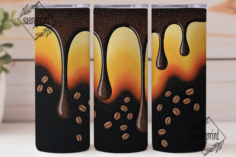 Sparkling Coffee Drips Tumbler Wrap Sublimation sassyprint 