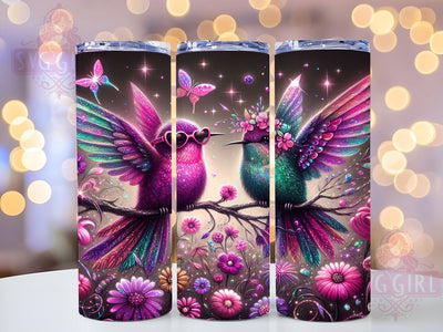 Sparkling Floral Hummingbird Tumbler Wrap, Hummingbird Tumbler, Floral Design, 20oz Wrap, Sublimation Design, Sparkling Drinkware, Nature Lover Gift, Garden Cup Sublimation SvggirlplusArt 