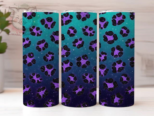 Sparkling Glam Glitter Leopard Tumbler, Sparkling Animal Wrap, 20oz Tumbler Sublimation, Glam Safari Design, Wild Glitter Tumbler, Shiny Leopard Print Wrap, Fierce Fashion Sublimation Sublimation Lara' s Designs 
