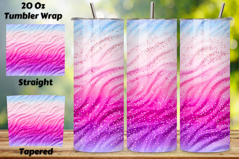 Sparkling glitter Ombre Tumbler Wrap, Seamless PNG Wrap Sublimation FloridPrintables 